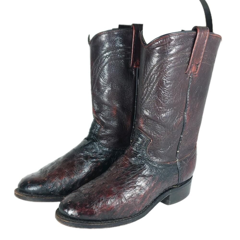 Dan Post Womens US7,5M Cherry Smooth Ostrich Leather Exotic Classic Roper Boots